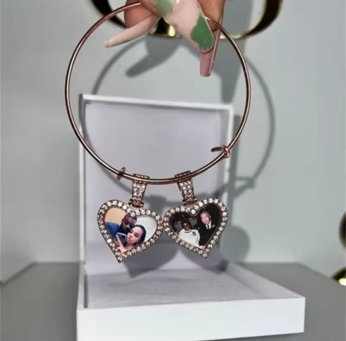 Custom Heart Photo Bangle