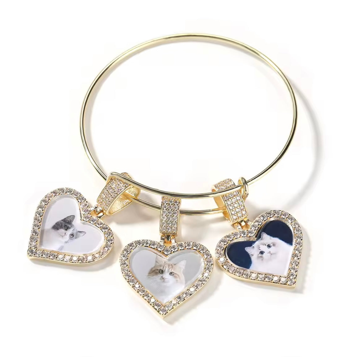 Custom Heart Photo Bangle