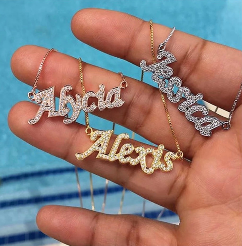 Rhinestone Name Necklace