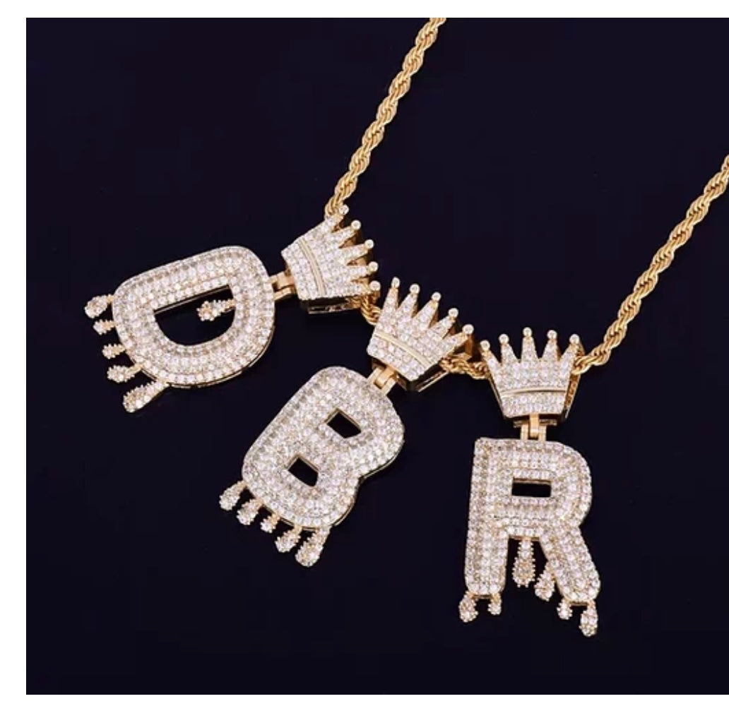 Drippy Initial Pendant