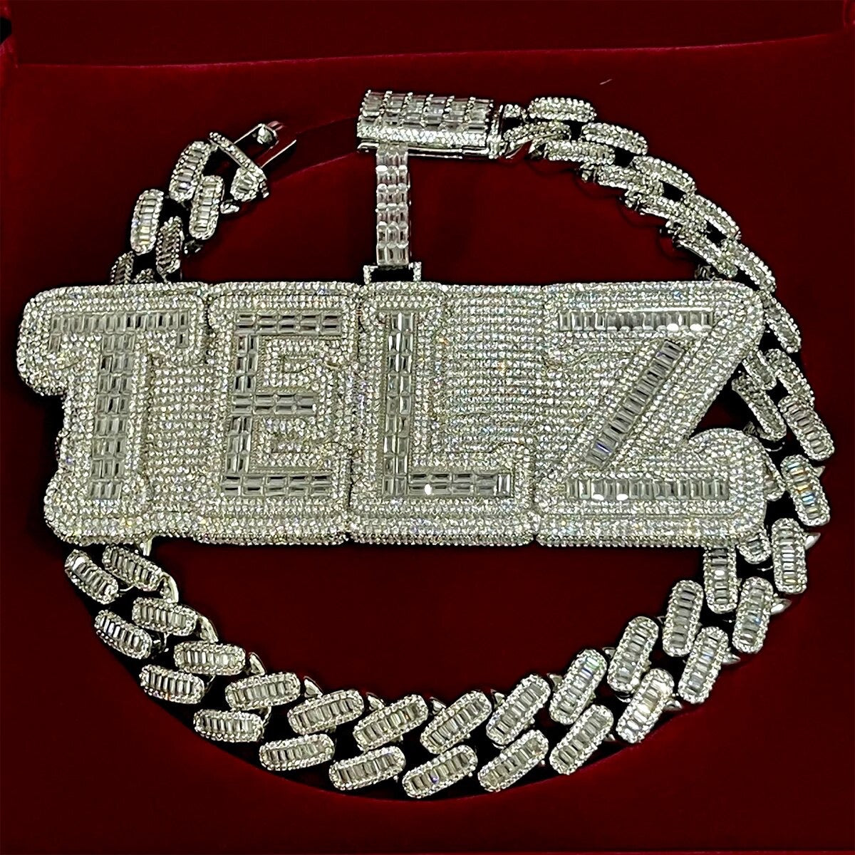 Big Baguette Name Pendant