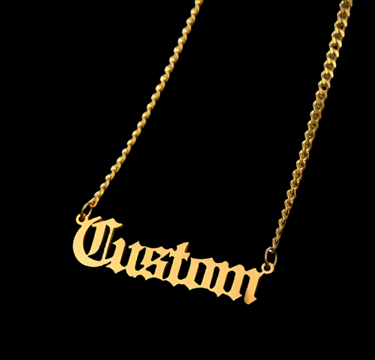 Old English Style Name Necklace