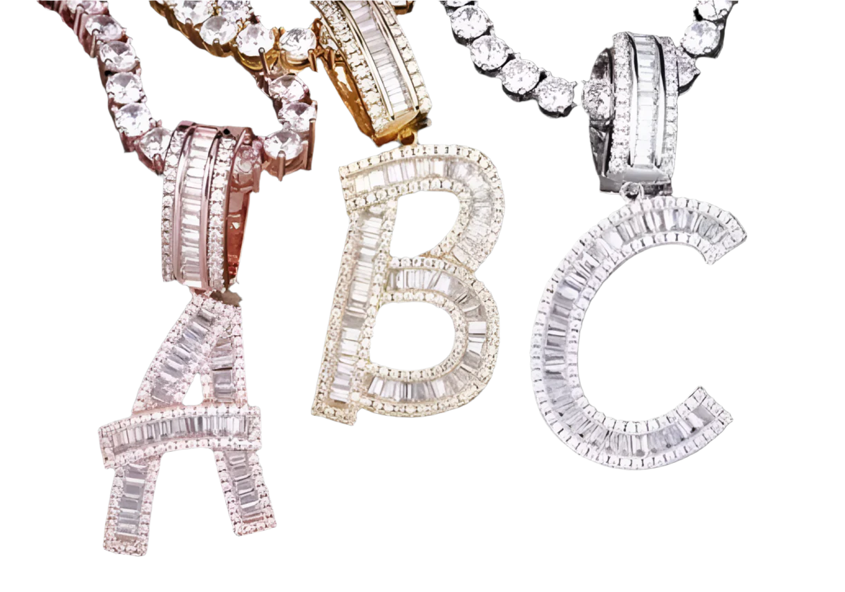 Baguette Initial Pendant
