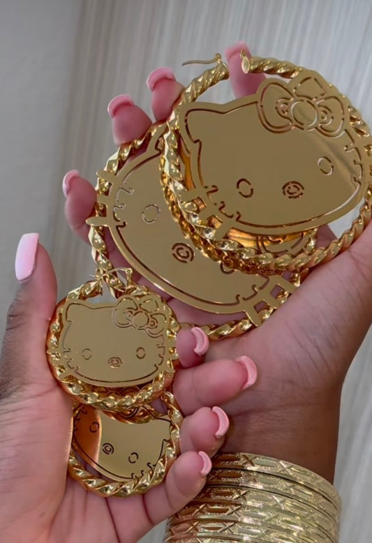 Hello Kitty Bamboo Earrings