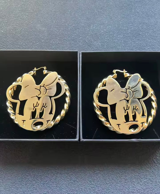 Minnie Mouse Bamboo Earrings