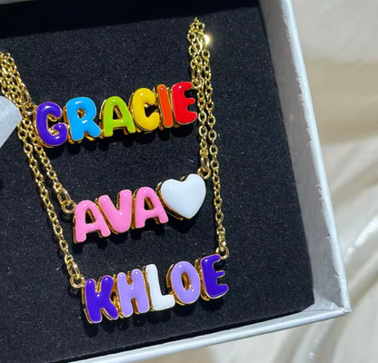 Kids Bubble Name Necklace