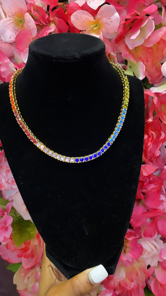 Rainbow Tennis Chain