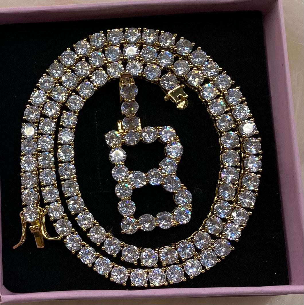Jeweled Initial Pendant