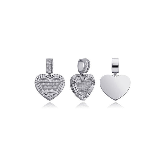 Baguette Heart Photo Locket