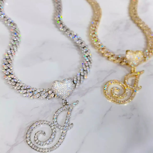 Cursive Initial Cuban Link