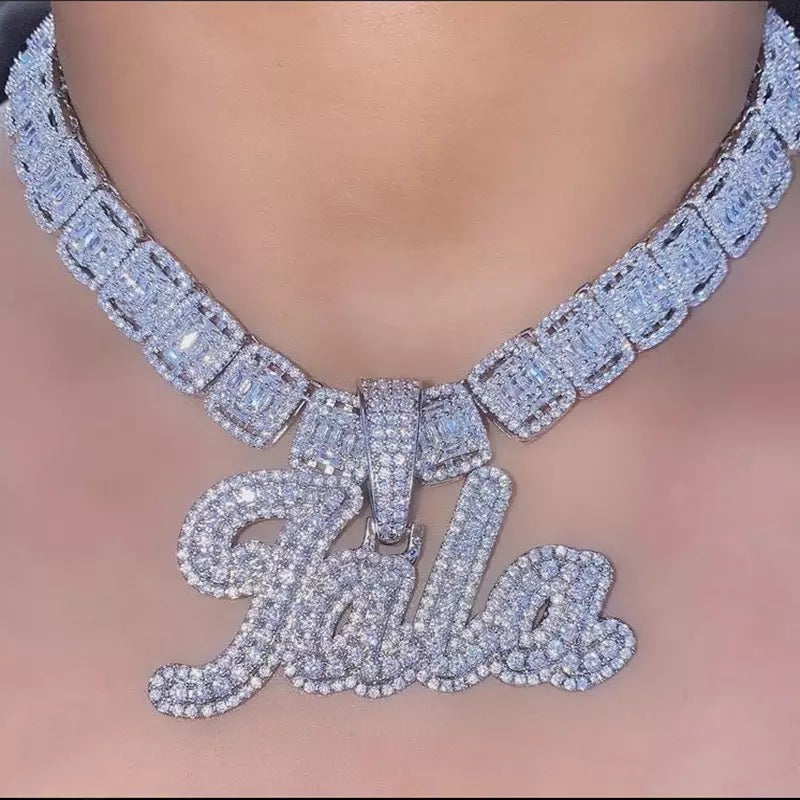 Baguette Name Necklace