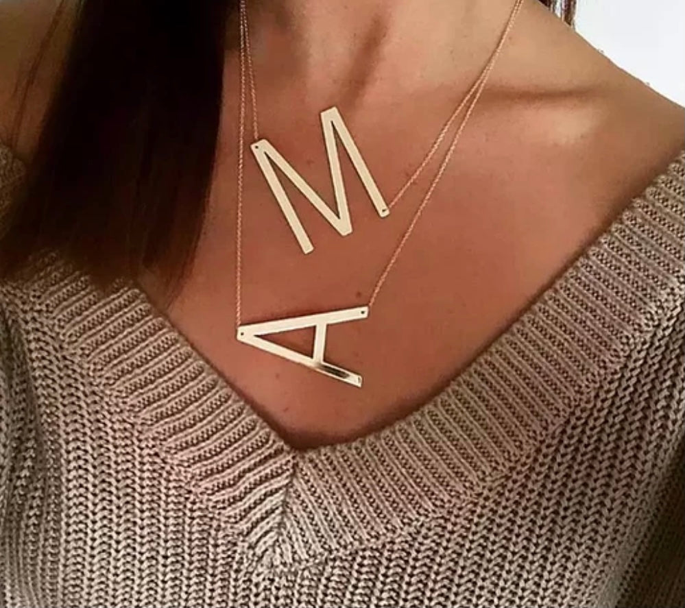 Slanted Initial Necklace