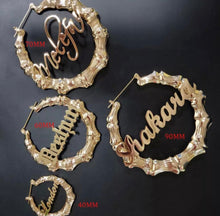 Load image into Gallery viewer, Rhinestone Bamboo Earrings
