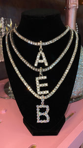Jeweled Initial Pendant