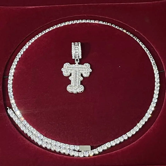 Fancy Baguette Initial Pendant