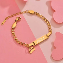 Load image into Gallery viewer, Engraved Baby Charm Bracelet
