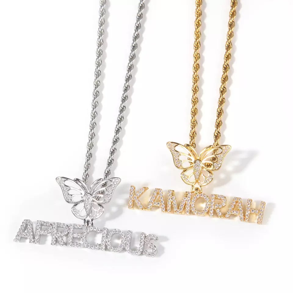 Butterfly Name Necklace
