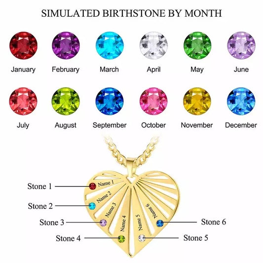Birthstone Heart Necklace