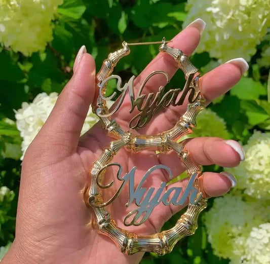 "What's My Name" Bamboo Earrings