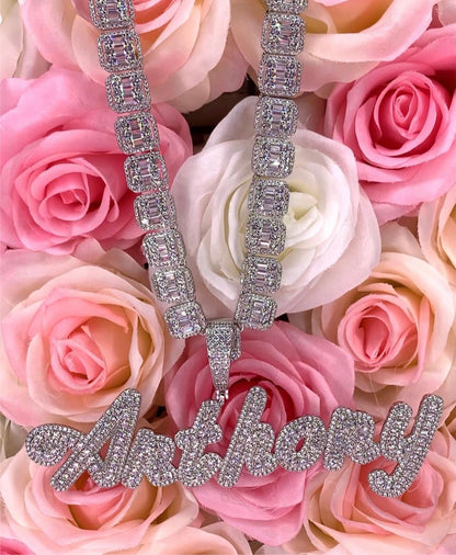 Baguette Name Necklace
