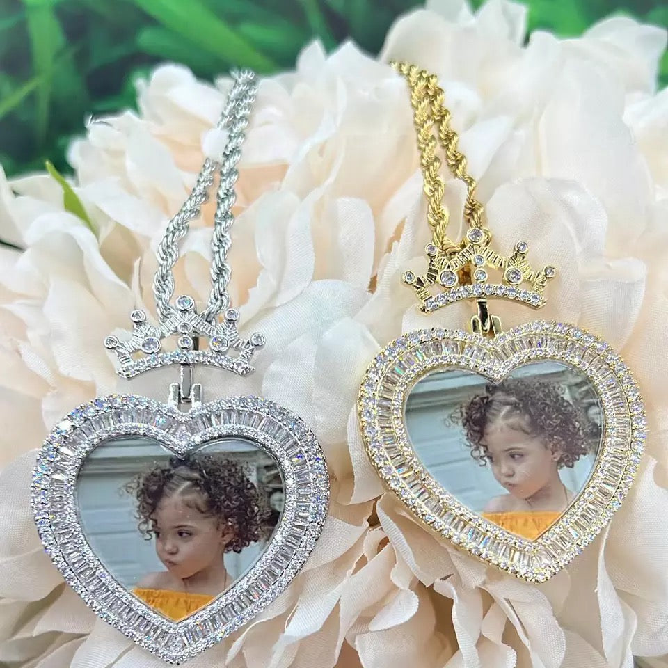 Heart Shaped Royal Photo Pendant
